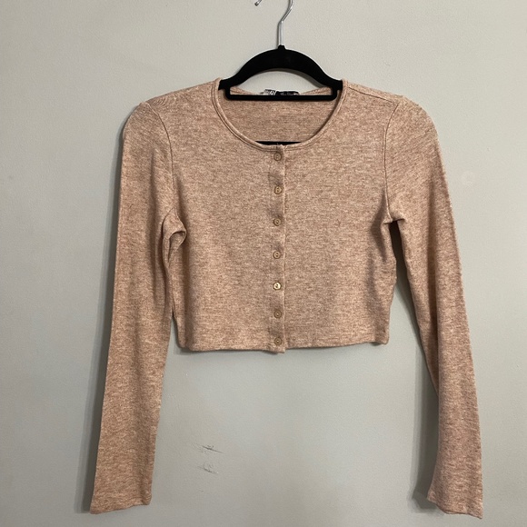 ZARA CROPPED BUTTON DOWN CARDIGAN - Picture 3 of 4